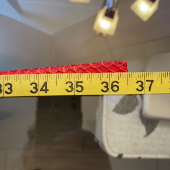 Anne Klein red snakeskin belt, size Large. - Picture 4 of 4